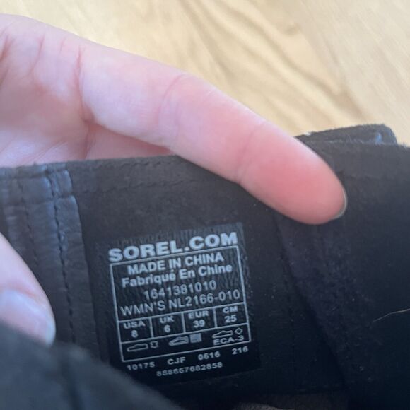 Sorel Moto Biker Boots Major Pull On Buckle Black Leather NL2166-010 Women's 8 - Picture 6 of 9